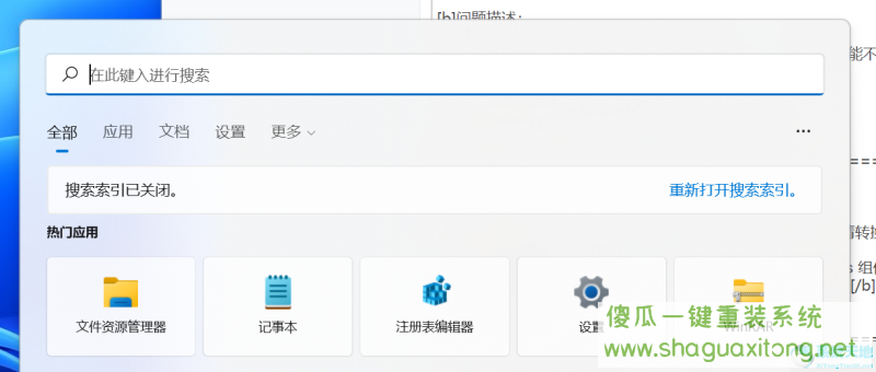 Win11 22000.176或22449.1000搜索栏搜索功能不可用解决方法-图示2