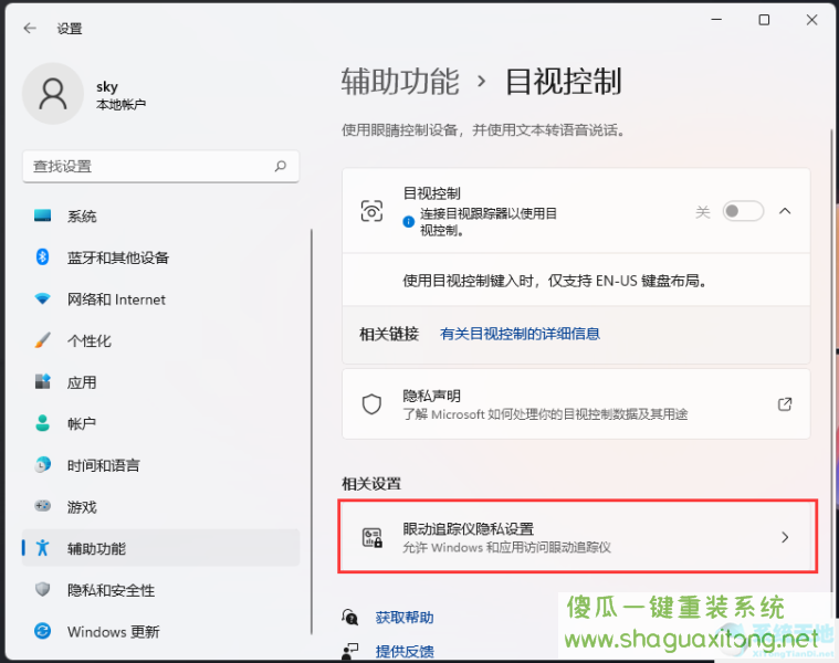 Win11如何开启目视控制？-图示4